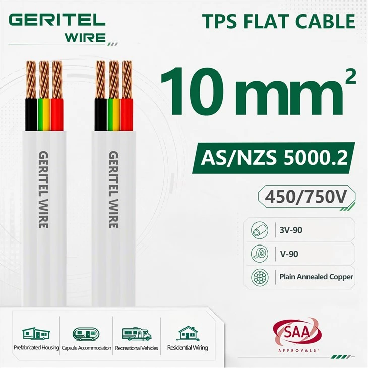 كابل TPS مسطح أسترالي 10 مم 2C+E أو 3C+E