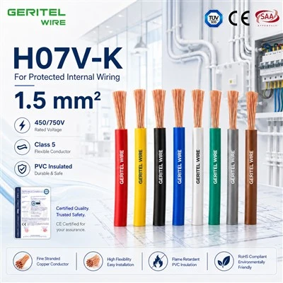 سلك خزانة 1.5 مم² H07V-K PLC لألواح الأتمتة المدمجة