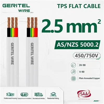 كابل كهربائي TPS أبيض مقاس 2.5 مم في 2C+E و3C+E
